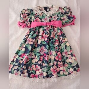 Kids 4t Floral Dress with Pink Accents